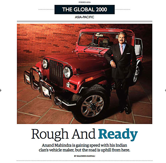  Published in Forbes Asia, Anand Mahindra, CMD MAHINDRA GROUP