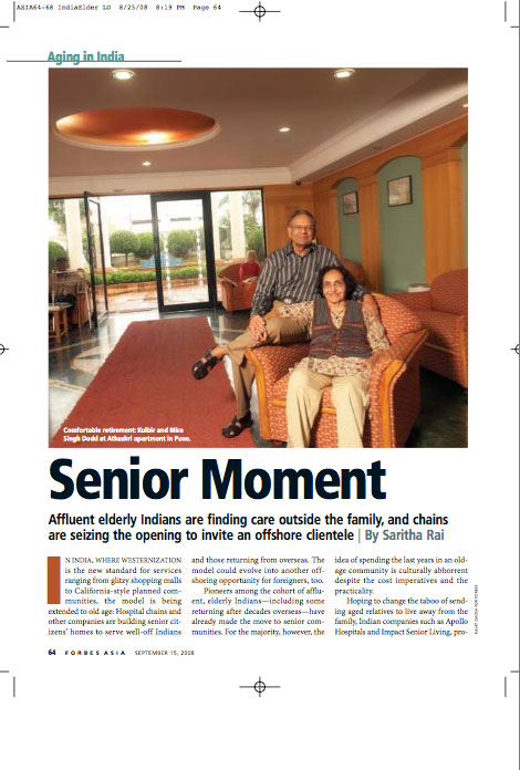  Published in Forbes Asia, Story on elderly living